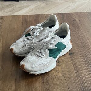 New Balance White and Green Athletic Shoes